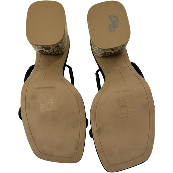 Dolce Vita Noxie Black Stella Square Toe Strappy Sandals  Reptile Heel Sz 9 - Picture 6 of 7